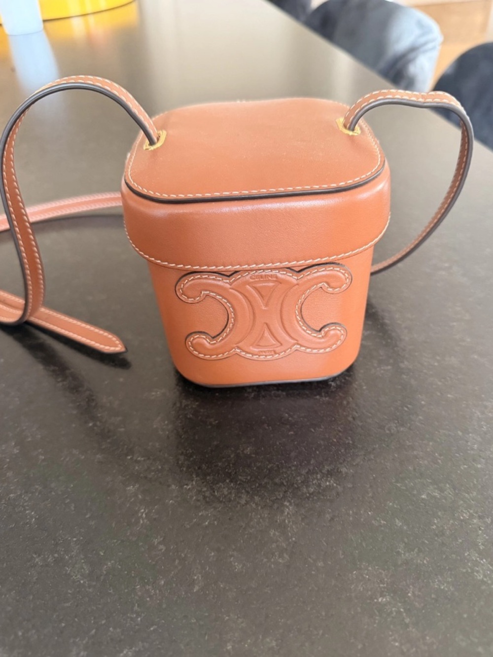 Celine Tan Leather Cuir Triomphe Crossbody Box Bag - Picture 2 of 10
